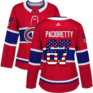 Damen Montreal Canadiens Trikot Max Pacioretty 67 Rot USA Flag Fashion Authentic